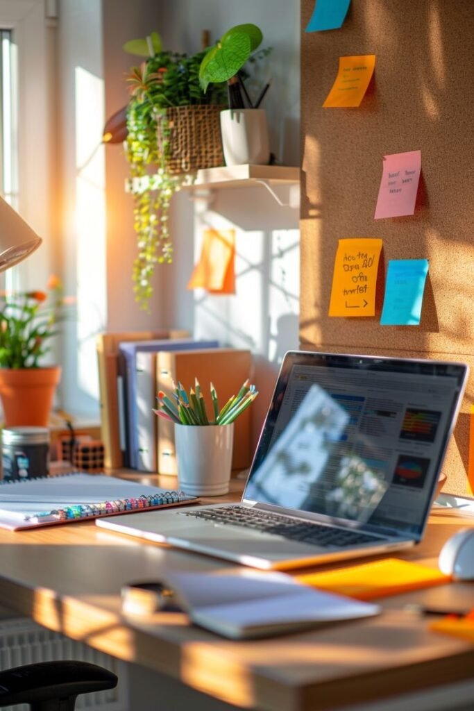 Digital marketing agency in Ahmedabad workspace with laptop and creative marketing ideas